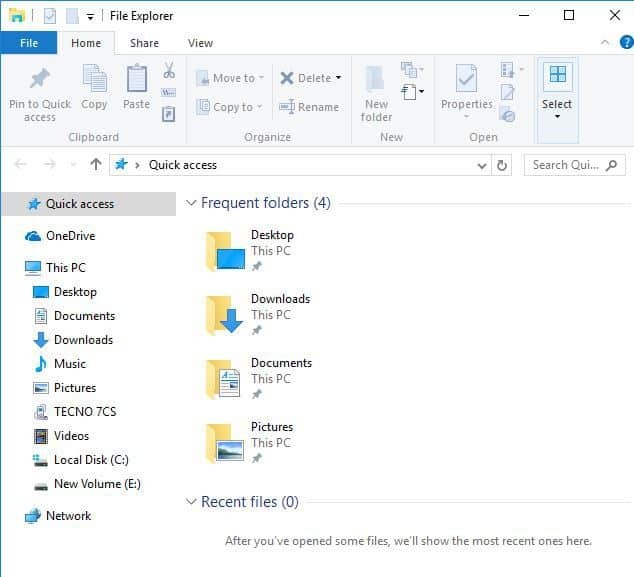 hankige Windows 10 töölaual faile