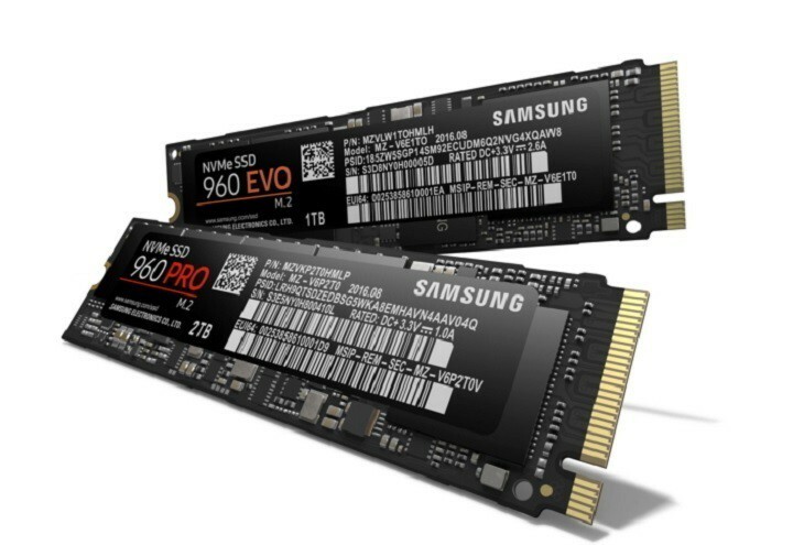 Les SSD Samsung 960 EVO et 960 Pro offrent jusqu'à 2 To de capacité de stockage