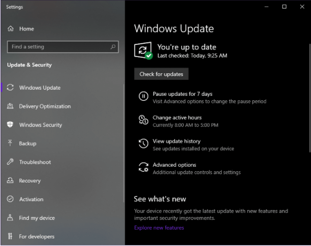 Windows opdateringer