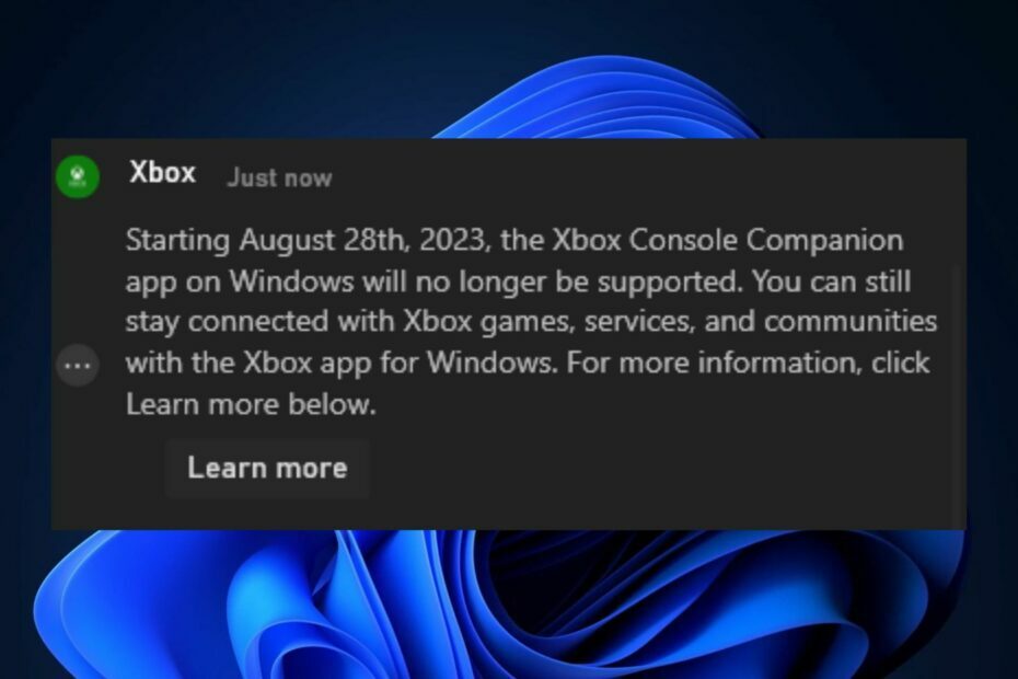 Xboxi konsooli kaasrakendus Windows 11