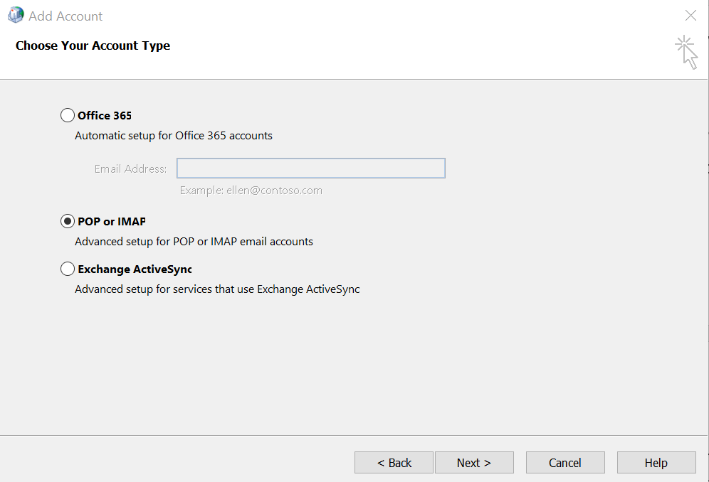 Outlook выберите тип учетной записи, что-то пошло не так Outlook