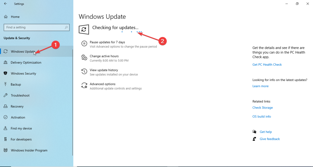 Verificação de atualização do Windows para atualizações serviço rasman parado