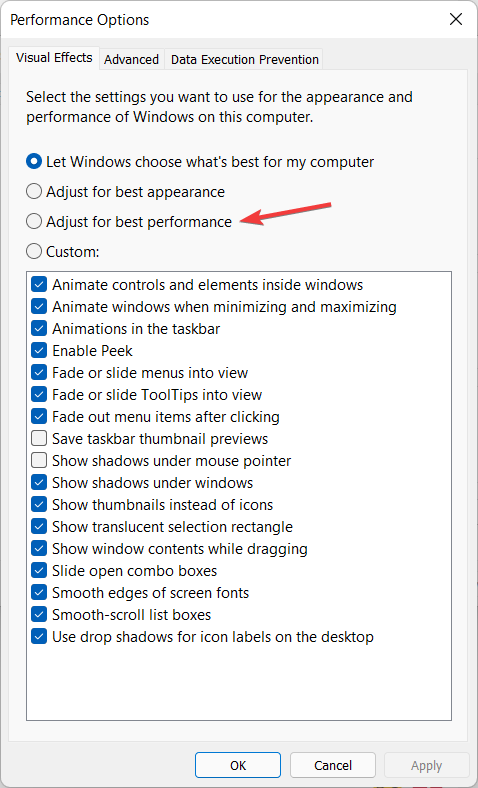 toimivus täiustatud süsteemiseaded Windows 11-s