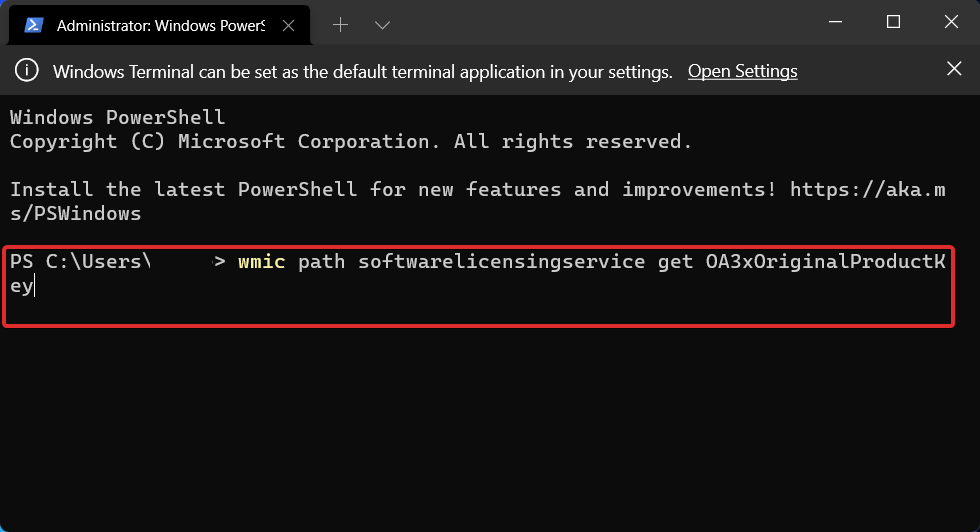 path-terminal windows 11 aktivierungsfehler 0xc004f213