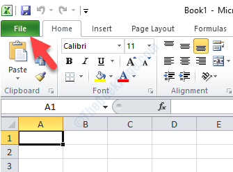 Открыть вкладку файла Excel