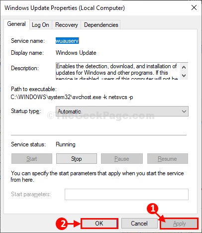 Windows Update Apply Ok