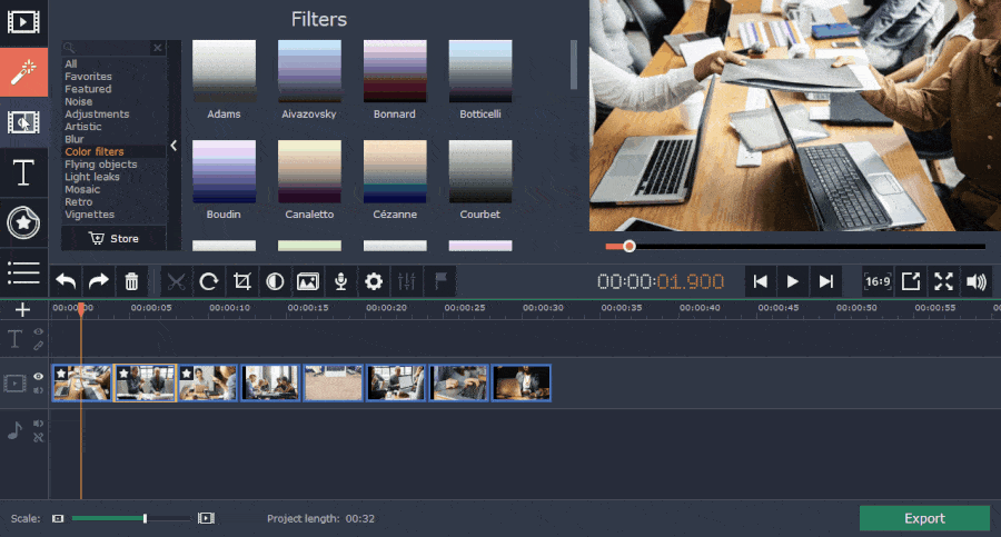 การเปลี่ยน Movavi Video Editor Plus