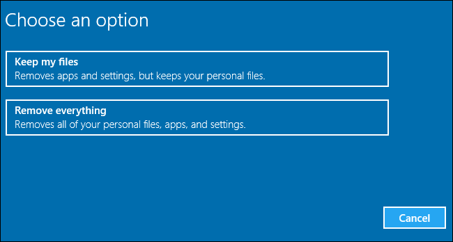 „Keep-files“ klaida „Windows 10“.