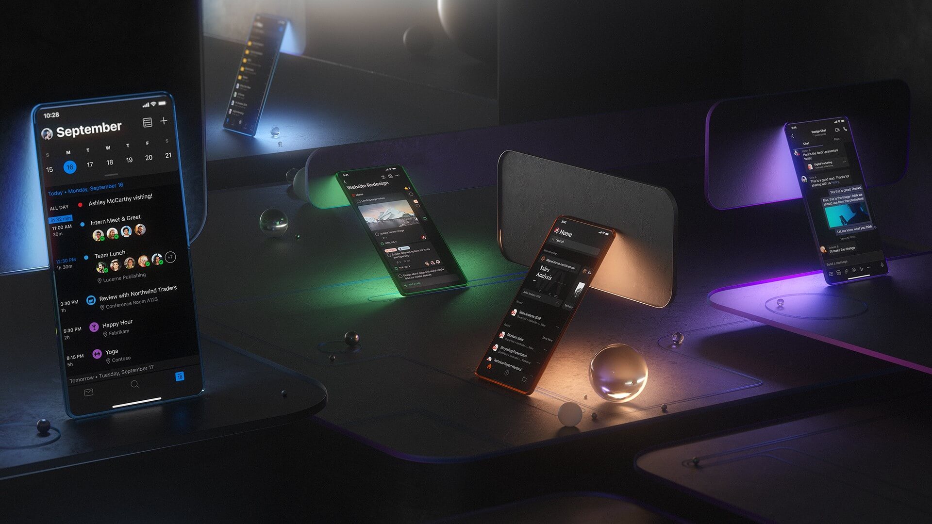 Тъмен режим офис приложения за IOS и Android