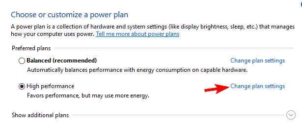 استثناء متجر غير متوقع تقوم HP بتغيير إعدادات خطة الطاقة