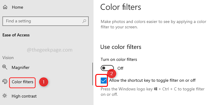 Kaip įjungti daltonizmo filtrą sistemoje „Windows 10“.