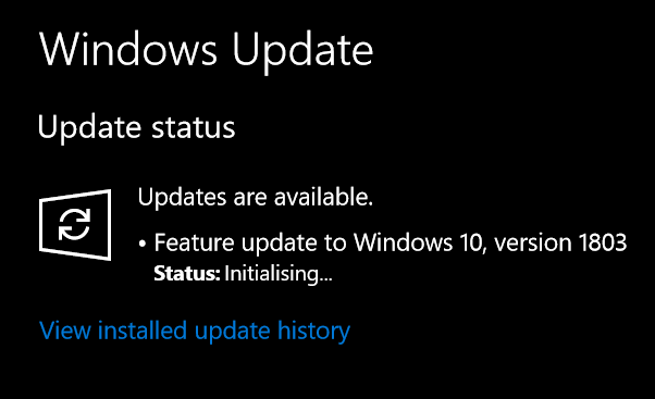 Windows 10 4 월 업데이트 인텔 SSD 설치