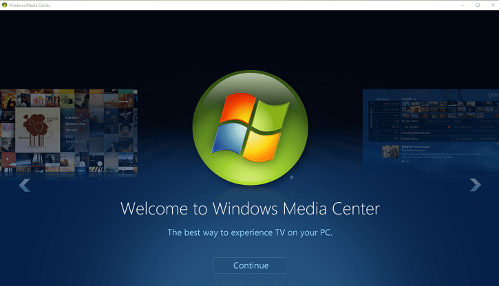 korjaa Windows Media Center -ikkunat 10