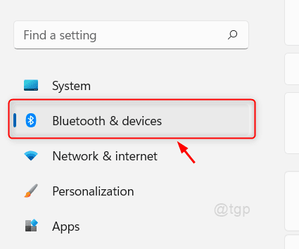 Bluetoothi ​​ja seadmete seadete rakendus Win11