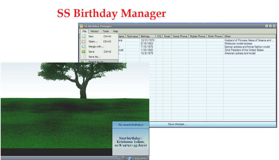софтуер за напомняне за рожден ден и годишнина