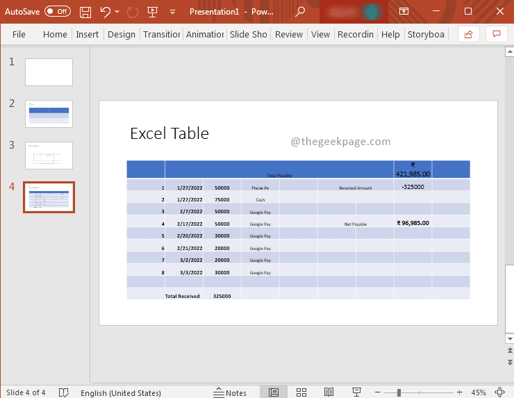 Endgültige Excel-Tabelle Min