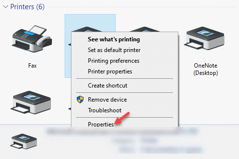 Įrenginiai ir spausdintuvai Spausdintuvai Dešiniuoju pelės mygtuku spustelėkite spausdintuvo ypatybes