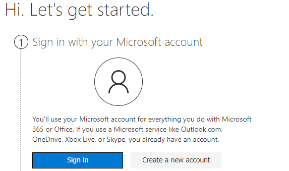 проверьте свою учетную запись Microsoft