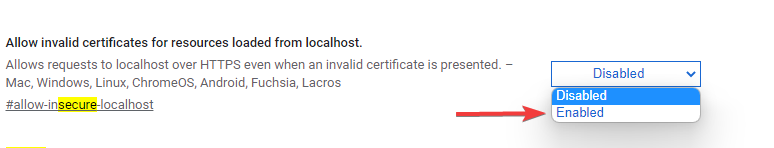 Chrome ignora los errores de certificado