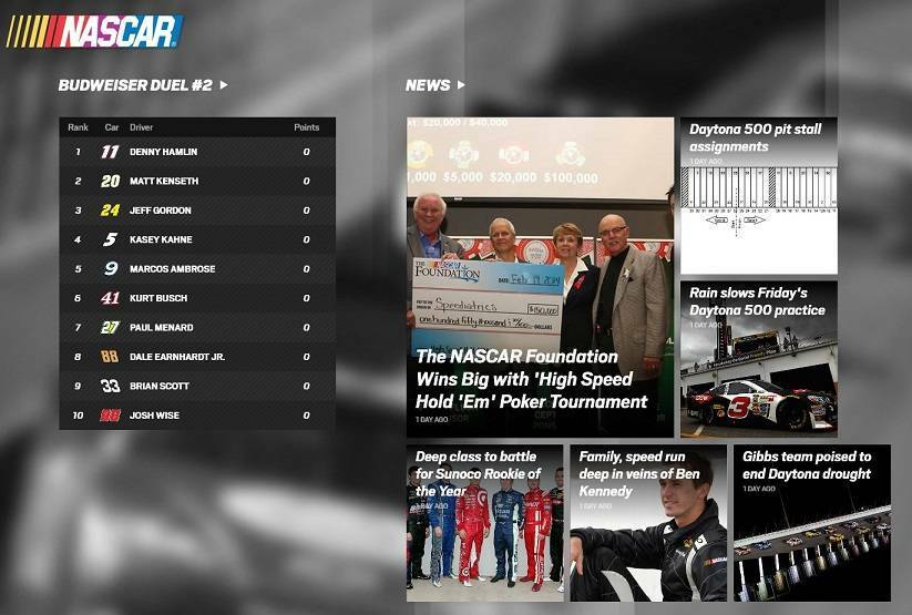 A hivatalos NASCAR alkalmazás Windows 8, 10 rendszerhez új szolgáltatásokat nyújt