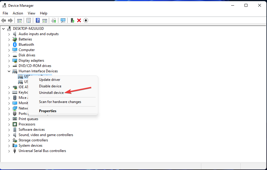 Atinstalēšanas ierīces opcija logitech g hub Windows 11 nedarbojas