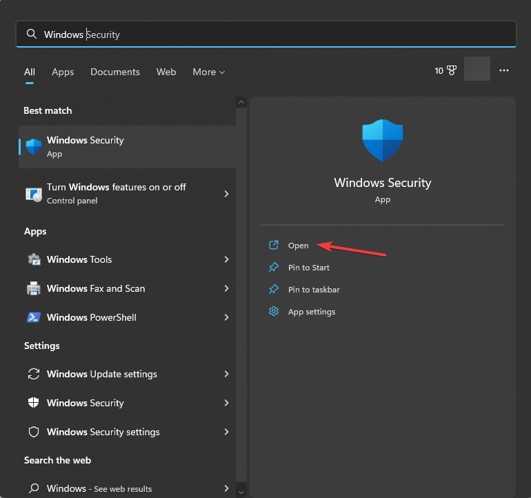 Windows Security åpner Windows-nøkkelen sysmain.dll