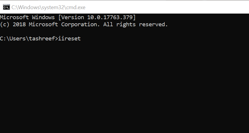Setel ulang server Windows Layanan IIS