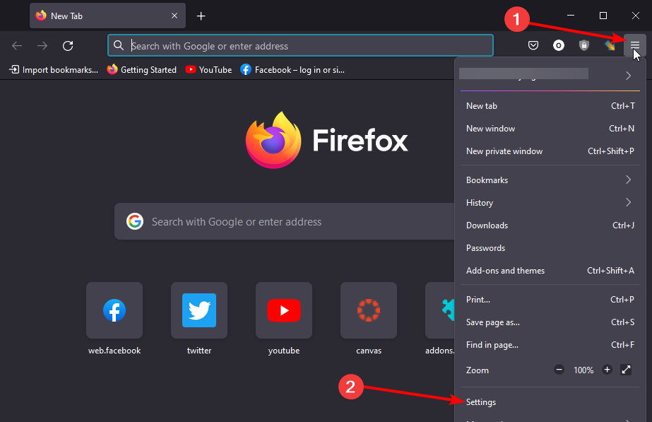 „Firefox“ meniu neveikia „foxyproxy“.