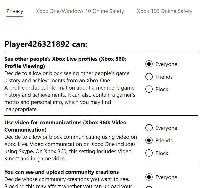 Xbox Live fungerer ikke på barnekonto