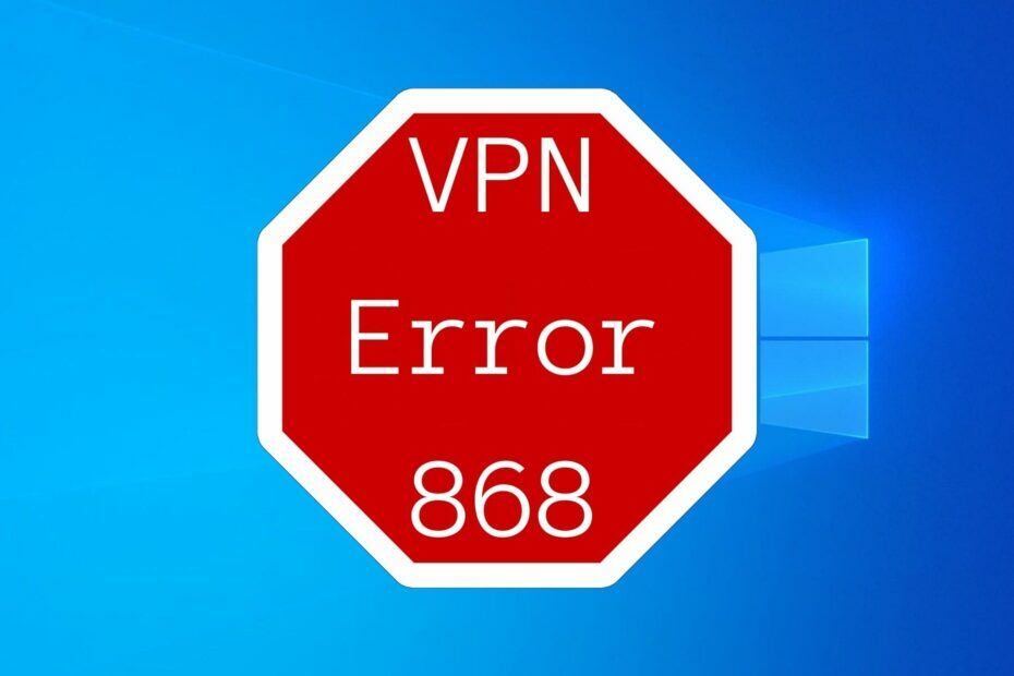 VPN-Fehler beheben 868 Verbindung fehlgeschlagen