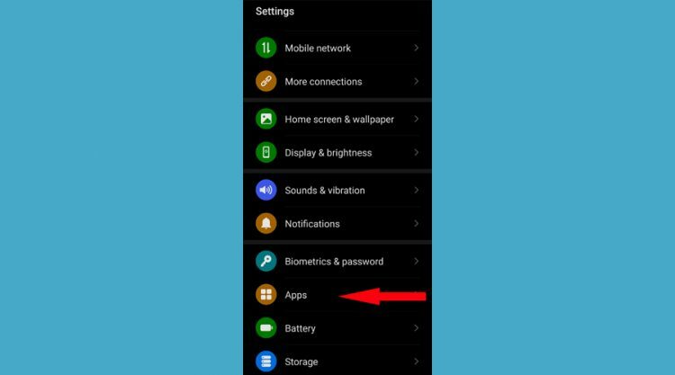 Android-telefon viser apps