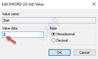 Dword'ü Düzenle (32 Bit) Değer Değer Veri Değiştir 2 Tamam