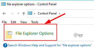 File Explorer opcijas