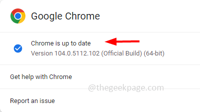 Chrome განახლება