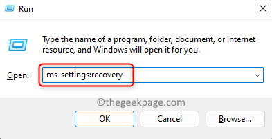 Käivitage Ms Settings Recovery Min