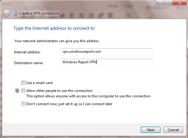 vpn არ მუშაობს Windows 7
