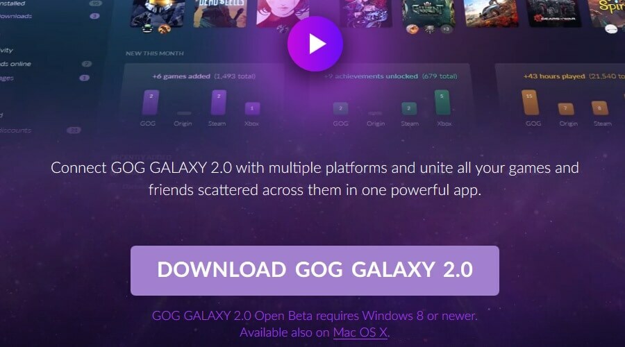 gog galaxy 2.0 télécharger