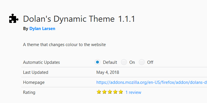 dynamické téma firefox