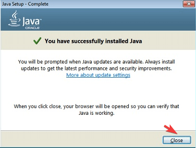 การติดตั้งจาวา เสร็จสิ้น ดาวน์โหลด Java 10