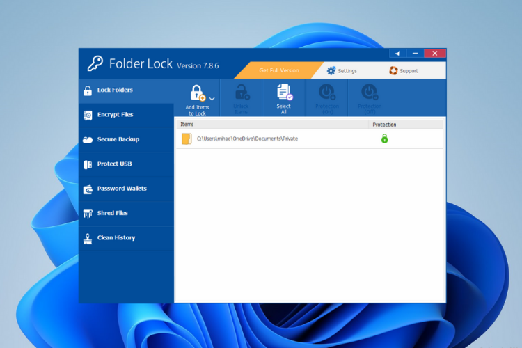Dodajte datoteke v Folder Lock
