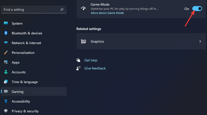 Game Mode-optie warzone lag na Windows-update