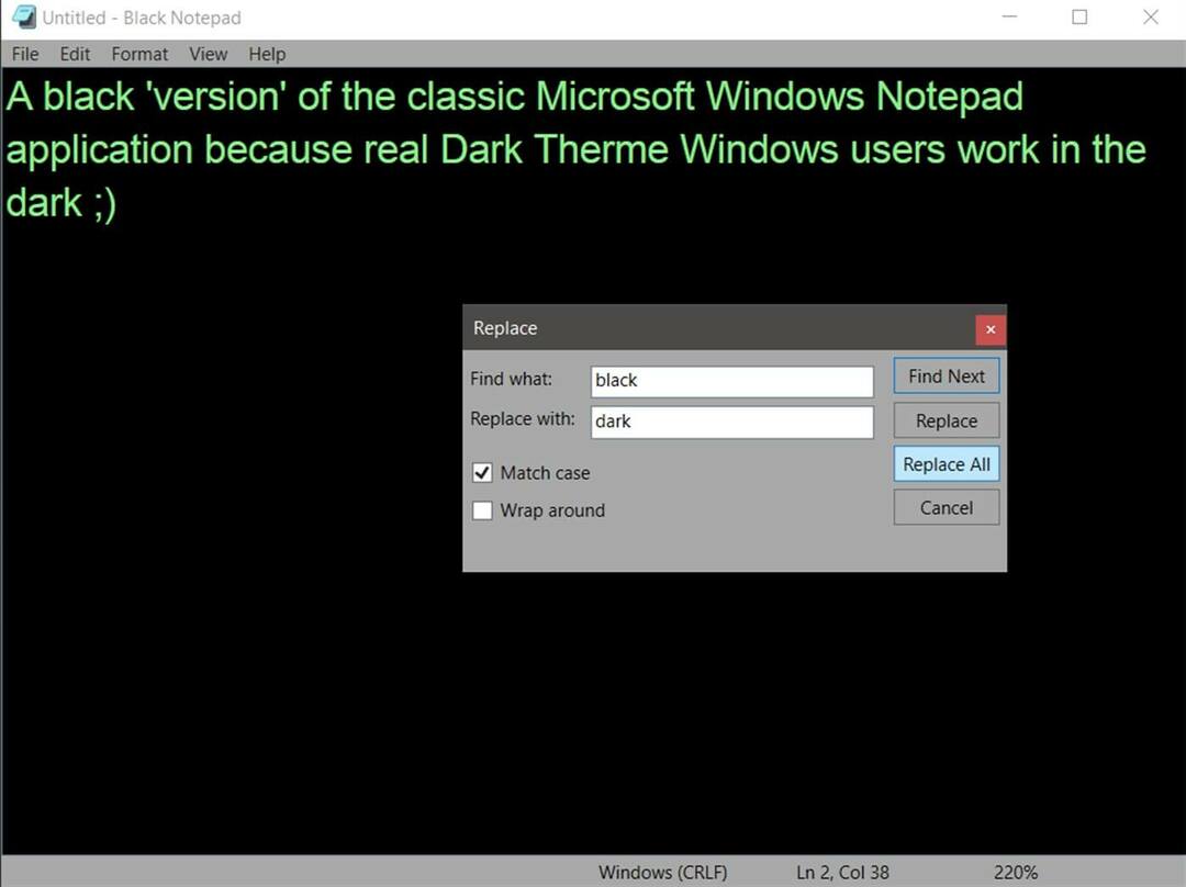 Jak dodać ciemny Notatnik do Windows 10