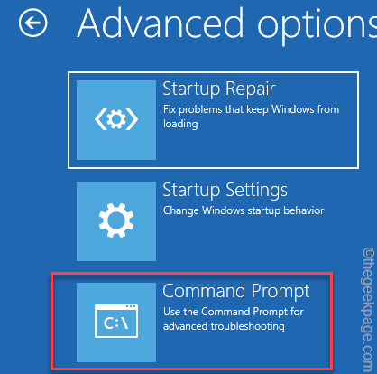 Avancerede indstillinger Startup Reparation Startup Settings Kommandoprompt Min. Min