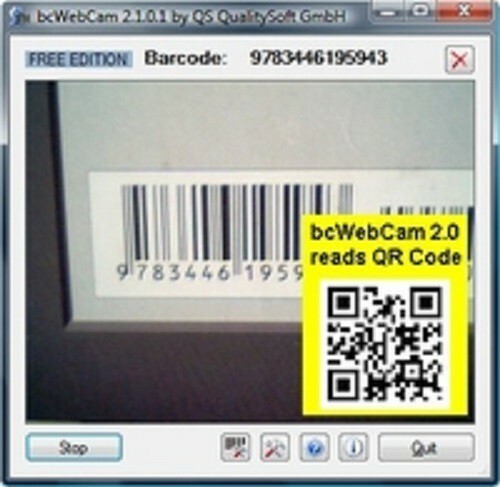 Leitor de código de barras do Windows 10 BcWebCam