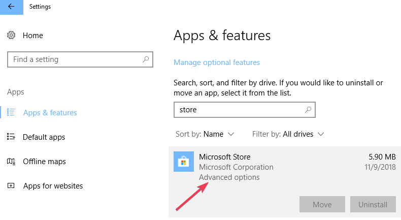 Microsoft Store-appen