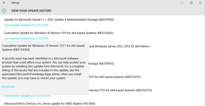 Problèmes signalés sous Windows 10 KB3124263: connexion sans fil, échecs d'installation, etc.