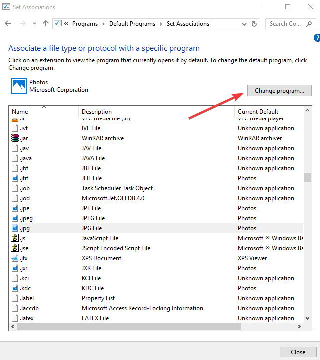 Windows 10 не открывает файлы jpg
