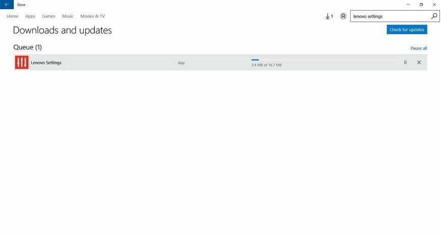 Aplikacija Lenovo Settings za Windows 10 se posodobi