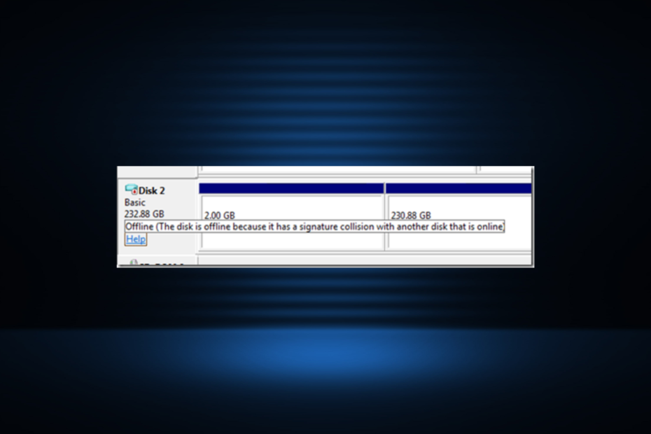 correggere l'errore di collisione della firma del disco in Windows