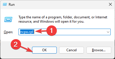 NCPA palaišanas komanda 1 — nav interneta Windows 11 drošajā režīmā ar tīklu
